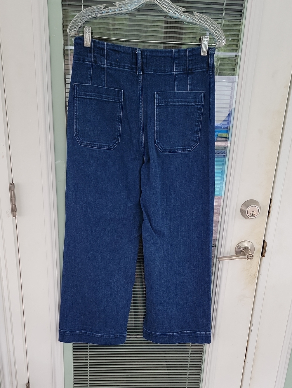 Maeve Collete High Rise Wide-Leg Cropped Jeans Dark Wash Sz 30 Has Stretch - Picture 5 of 14